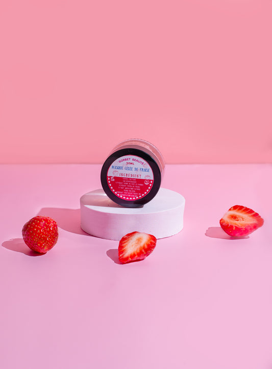 Masque gelée de fraise facial